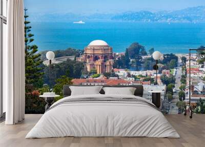 View of San Francisco's Marina District from Pacific Heights. Wall mural