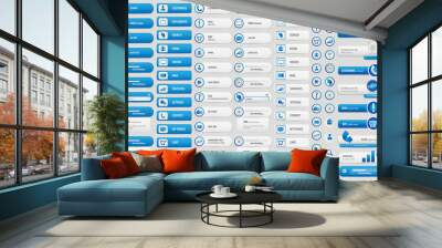 blue big buttons set Wall mural