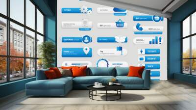 blue buttons pack Wall mural