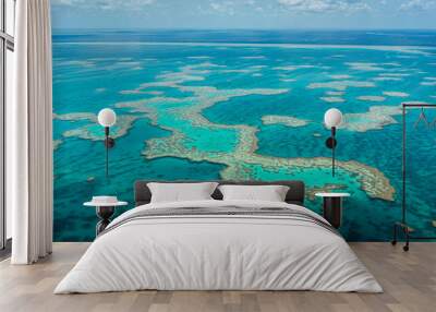 Great barrier reef from the sky in Australia Wall mural