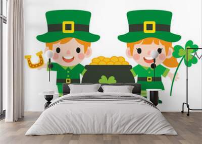 Happy Saint Patrick's Day Clipart, Kid patrick Wall mural