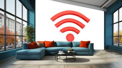 Play dough wifi digital on white background. Icon wifi digital. Handmade clay plasticine Wall mural