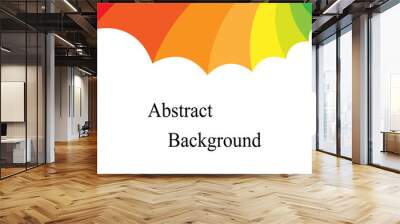 Rainbow Colored  Concave Diminished Stripes. Template for Labels, Fliers, Banners, Badges, Posters, Stickers and Advertising Actions. Vector Illustration Wall mural