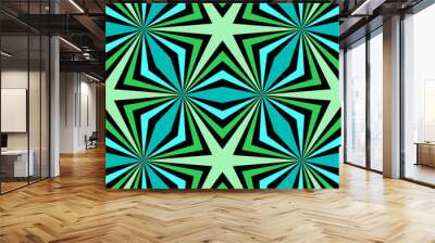 Vector Illustration.Seamless Polygonal Blue and Green Pattern. Geometric Abstract Background Wall mural