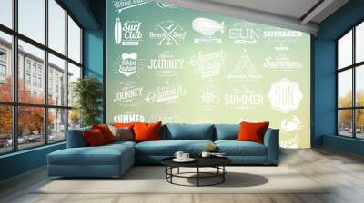 summer typography label designs Wall mural