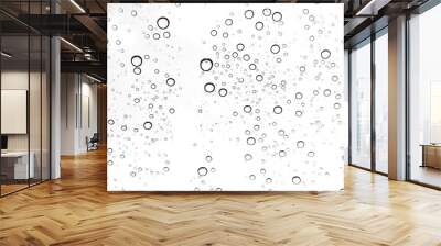 Rain drops on window glasses surface Natural Pattern of raindrops. Natural pattern of raindrops on white background for your design. Wall mural