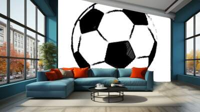 Hand draw football ball isolated illustration on white background Wall mural