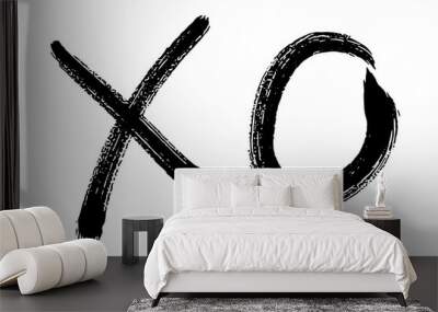 XO sign isolated illustration on white background Wall mural