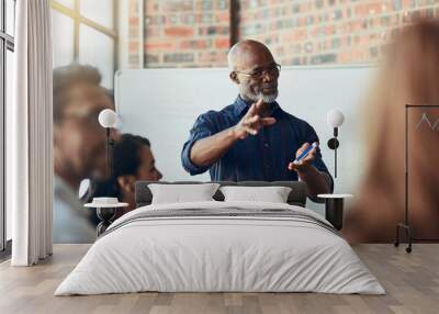 Now there's an idea. Cropped shot of a mature businessman giving a presentation in the boardroom. Wall mural