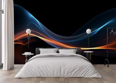 abstract futuristic background with glowing neon moving high Wall mural