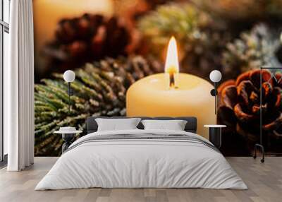 Christmas decoration with candles Wall mural