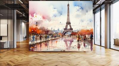 Eiffel Towerh in Paris, France Wall mural