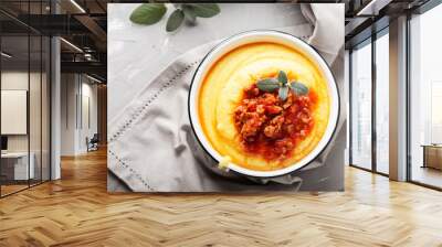 Polenta with meat Wall mural