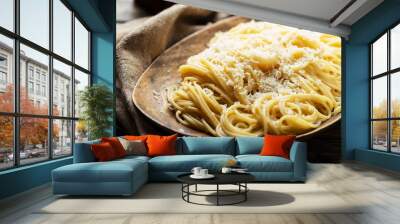 Traditional iatlian spaghetti with cheese Wall mural