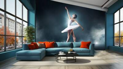 Ballet dancer dancing on the stage in theatre Wall mural