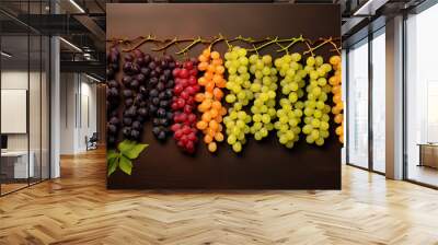 Different ripe grape varieties. Generative AI Wall mural