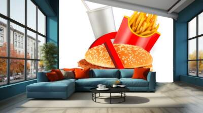 Fast food danger label Wall mural