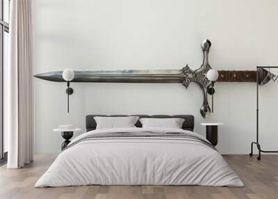 Knights iron decorated sword. Generative AI Wall mural