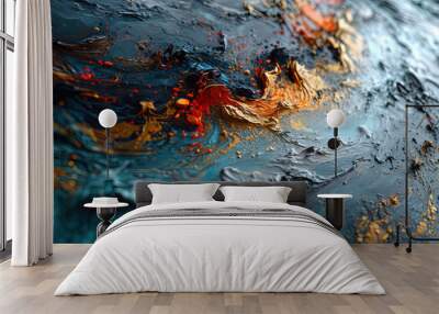 red and yellow grunge painted background Wall mural