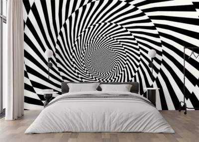 The illustrate of lines optical illusion background. Wall mural