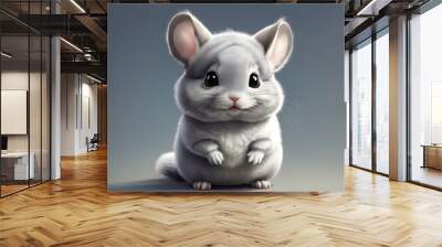 Chinchilla illustration AI Generative Wall mural