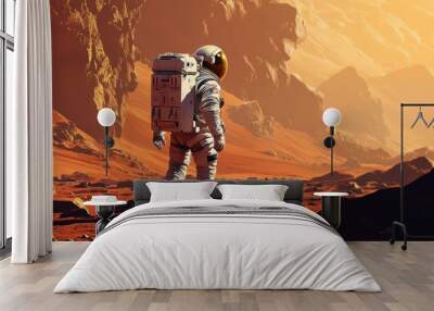 Astronaut on Mars Wall mural