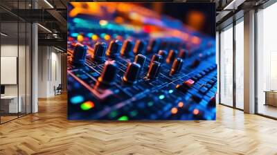 Close-up of Sound Mixing Console Wall mural