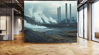 Geothermal Power Plant in Iceland Wall mural