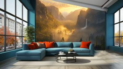 Golden Hour in Yosemite Wall mural