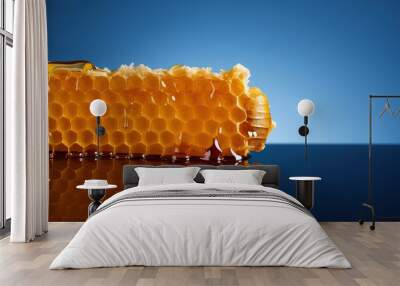 honeycomb on blue Background,Product Photography Wall mural