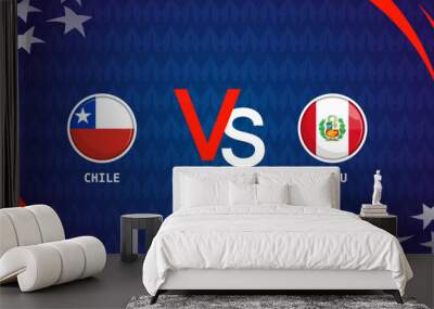 Chili vs peru, broadcast template for sports Copa America 2024. vector illustration Wall mural