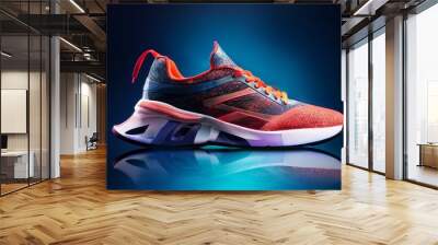 Single colorful sport sneaker isolated on white background. Stylish fashionable sport shoe. ai generated Wall mural