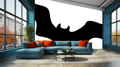 Minimalist bat silhouette design for icon Wall mural