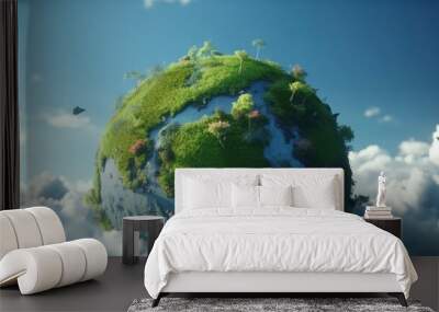 green planet earth. Generative AI, Generative, AI Wall mural