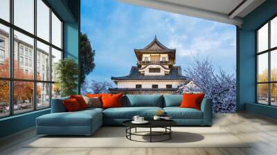 inuyama castle historic building landmark in spring with beautif Wall mural