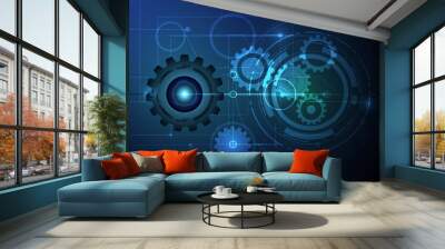 Vector illustration Abstract futuristic circuit board Wall mural