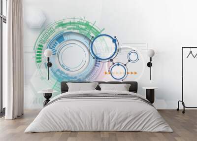 vector illustration hi-tech digital technology engineering. integration and innovation technology co Wall mural