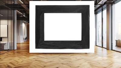 Black picture frame empty isolated on white background. Wall mural