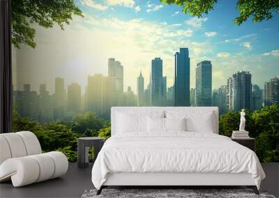 a green urban environment, fresh air and clean energy Wall mural