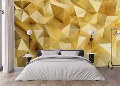 3D Rendering. Gold triangular abstract background.  Wall mural