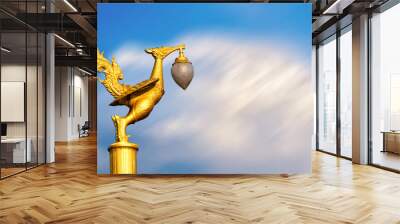 Thai style swan lantern pillar and cloud motion blur Wall mural