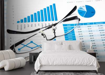 financial charts and graphs Wall mural