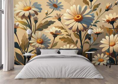 seamless floral background Wall mural