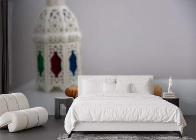 dates kahk eid sweets and fanos on white isolated background Wall mural