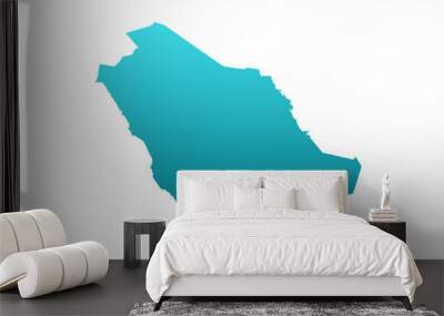 Vector blue gradient of Saudi Arabia map on white background. Organized in layers for easy editing. Wall mural