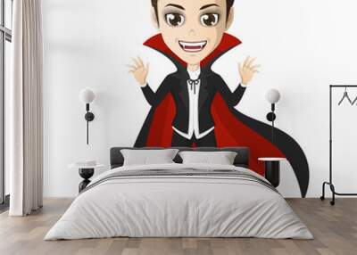 cute young dracula on halloweenday Wall mural