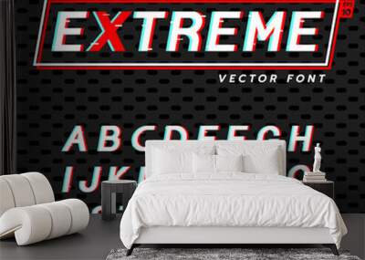 extreme and  exciting font on dark pattern background in future cyber punk style Wall mural