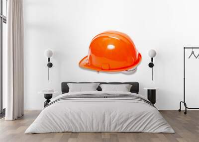 Orange of safety hat isolated on white background.Construction Safety Helmet. Wall mural