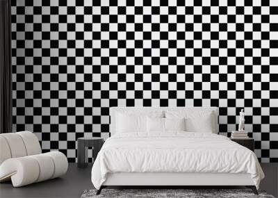 Chessboard pattern with black and white color. Wall mural