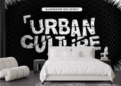 urban slice and rough street poster style text effect template Wall mural